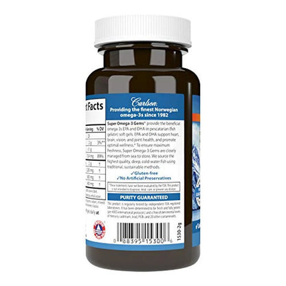 Super Omega-3 1200mg, 180 Softcaps – Carlson Labs-Wellu