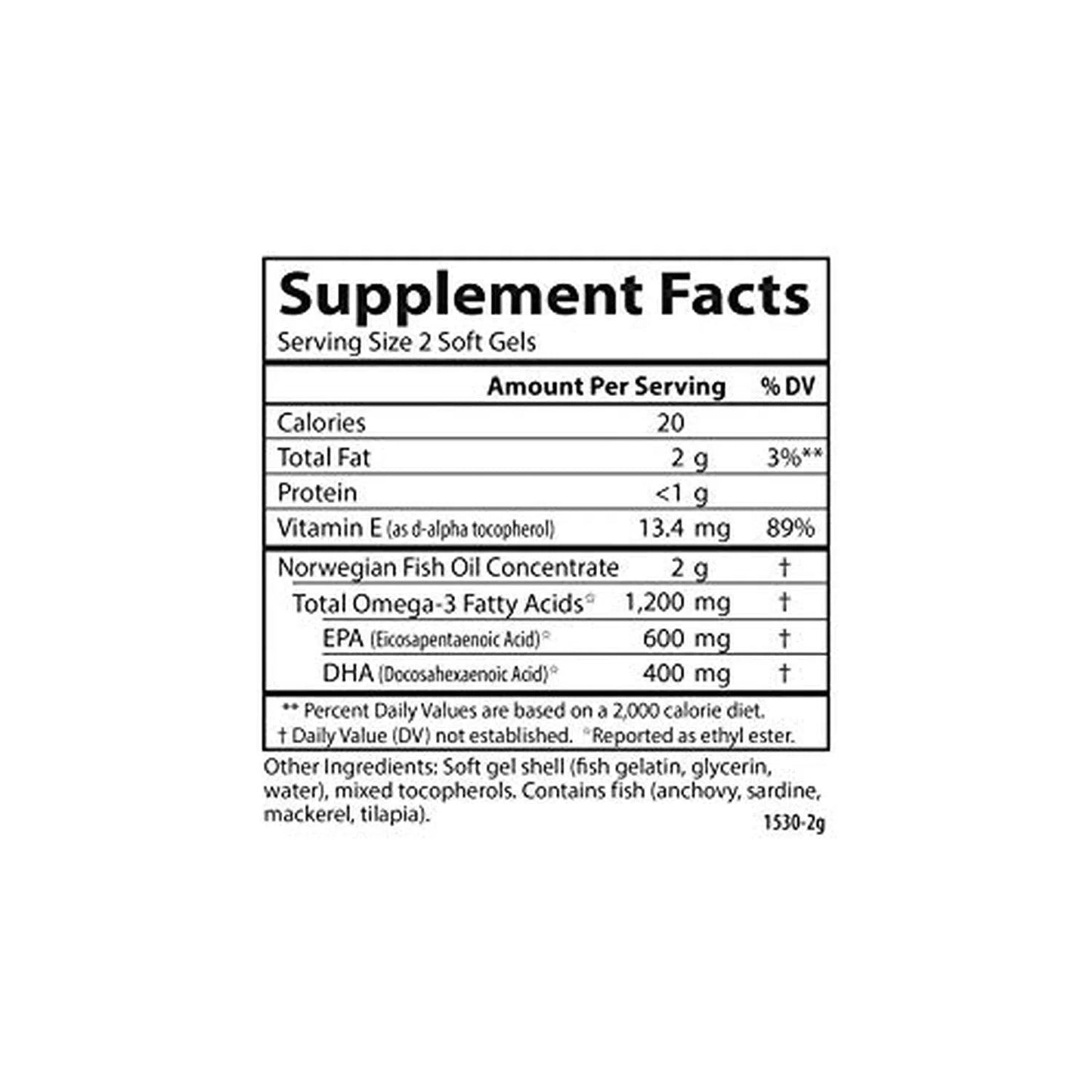 Super Omega-3 1200mg, 180 Softcaps – Carlson Labs-Wellu