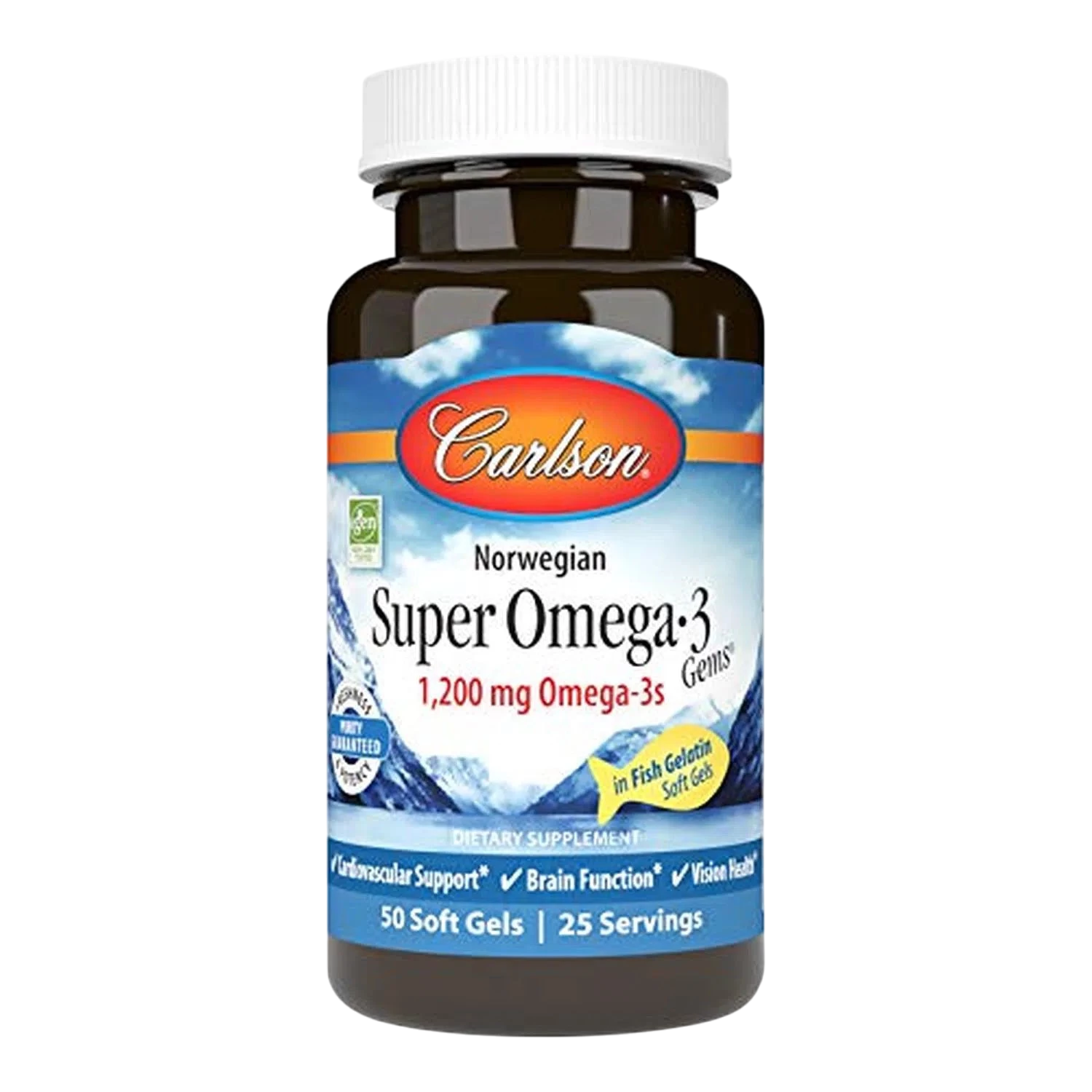 Super Omega-3 1200mg, 180 Softcaps – Carlson Labs-Wellu