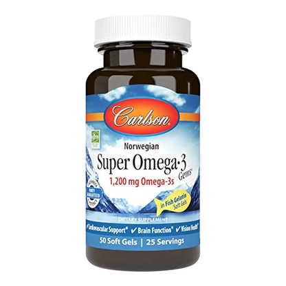 Super Omega-3 1200mg, 180 Softcaps – Carlson Labs-Wellu