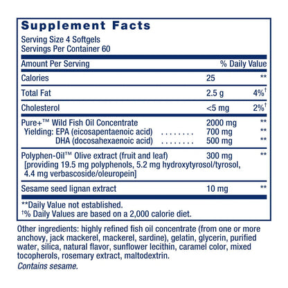 Super Omega-3 EPA/DHA w/ Sesame Lignans And Olive Extract, 240 Soft – Life Extension-Wellu