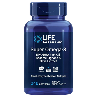 Super Omega-3 EPA/DHA w/ Sesame Lignans And Olive Extract, 240 Soft – Life Extension-Wellu