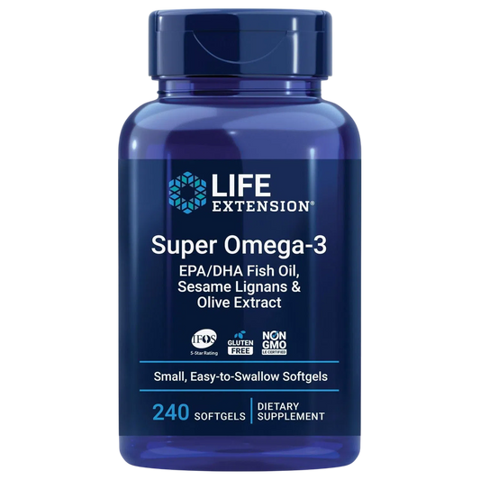 Super Omega-3 EPA/DHA w/ Sesame Lignans And Olive Extract, 240 Soft – Life Extension-Wellu