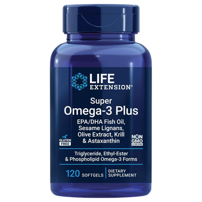 Super Omega-3 Plus EPA/DHA Aceite de Pescado, 120 Cápsulas – Life Extension-Wellu