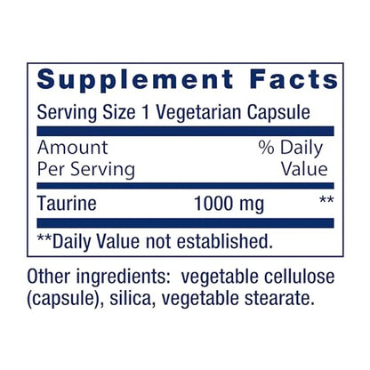 Taurina 1000mg, 90 vcaps – Life Extension-Wellu