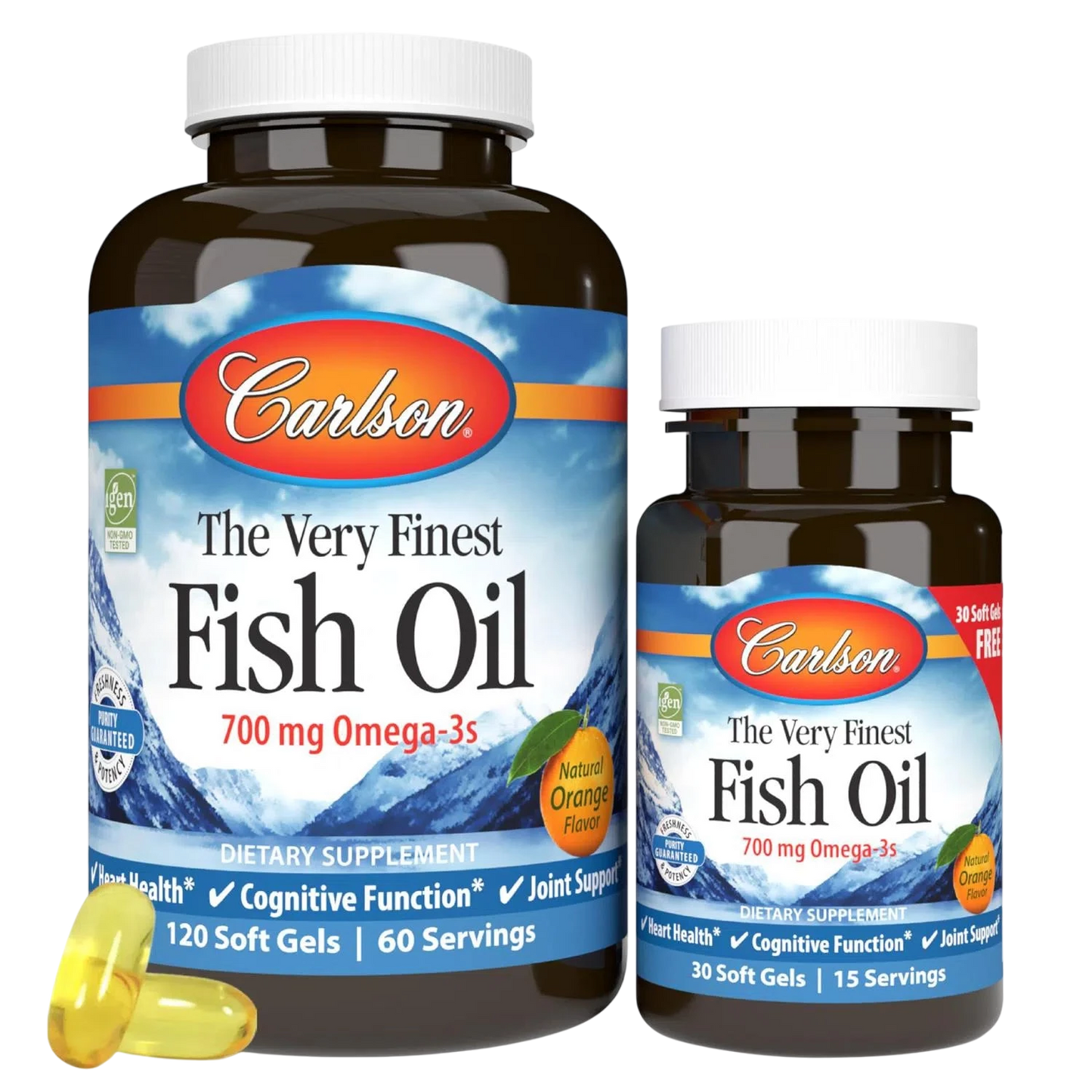 The Very Finest Fish Oil (1,000 mg), 120 + 30 Softgels – Carlson Labs-Wellu