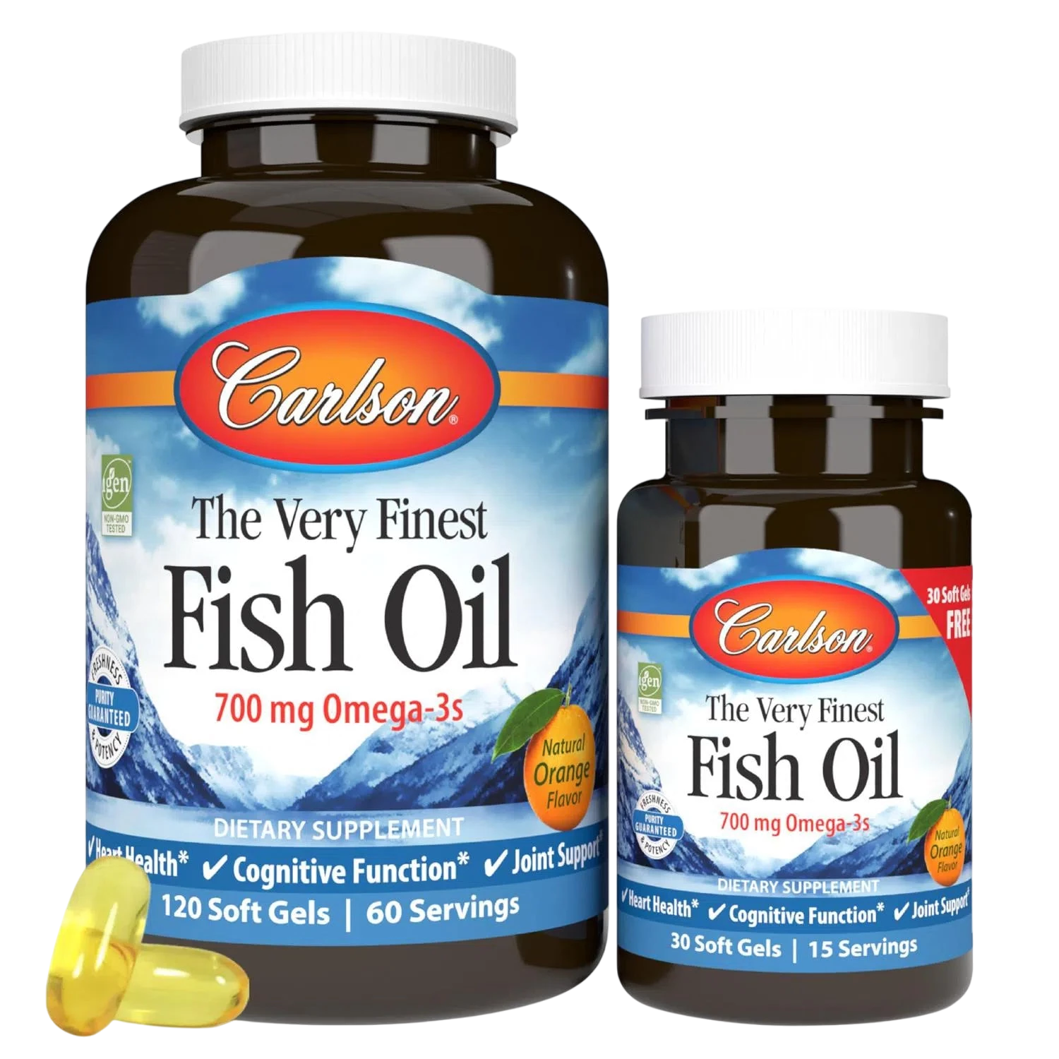 The Very Finest Fish Oil (1,000 mg), 120 + 30 Softgels – Carlson Labs-Wellu