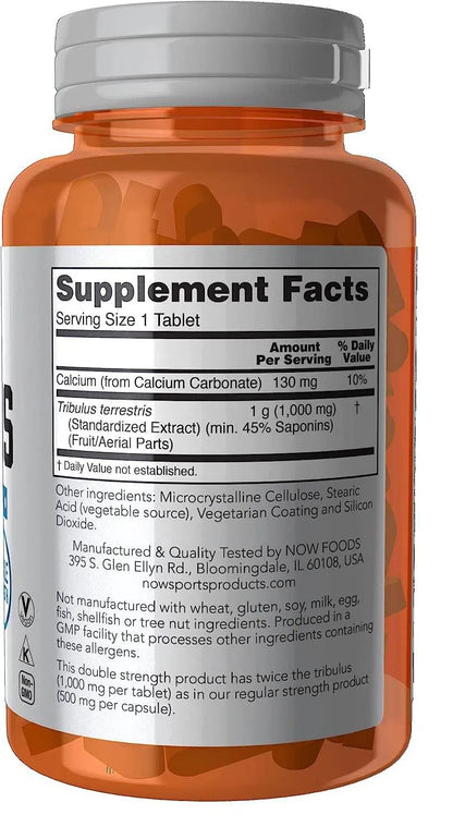 Tribulus (Tribulus terrestris) 1,000 mg, Double Strength, 90 Tablets-Wellu