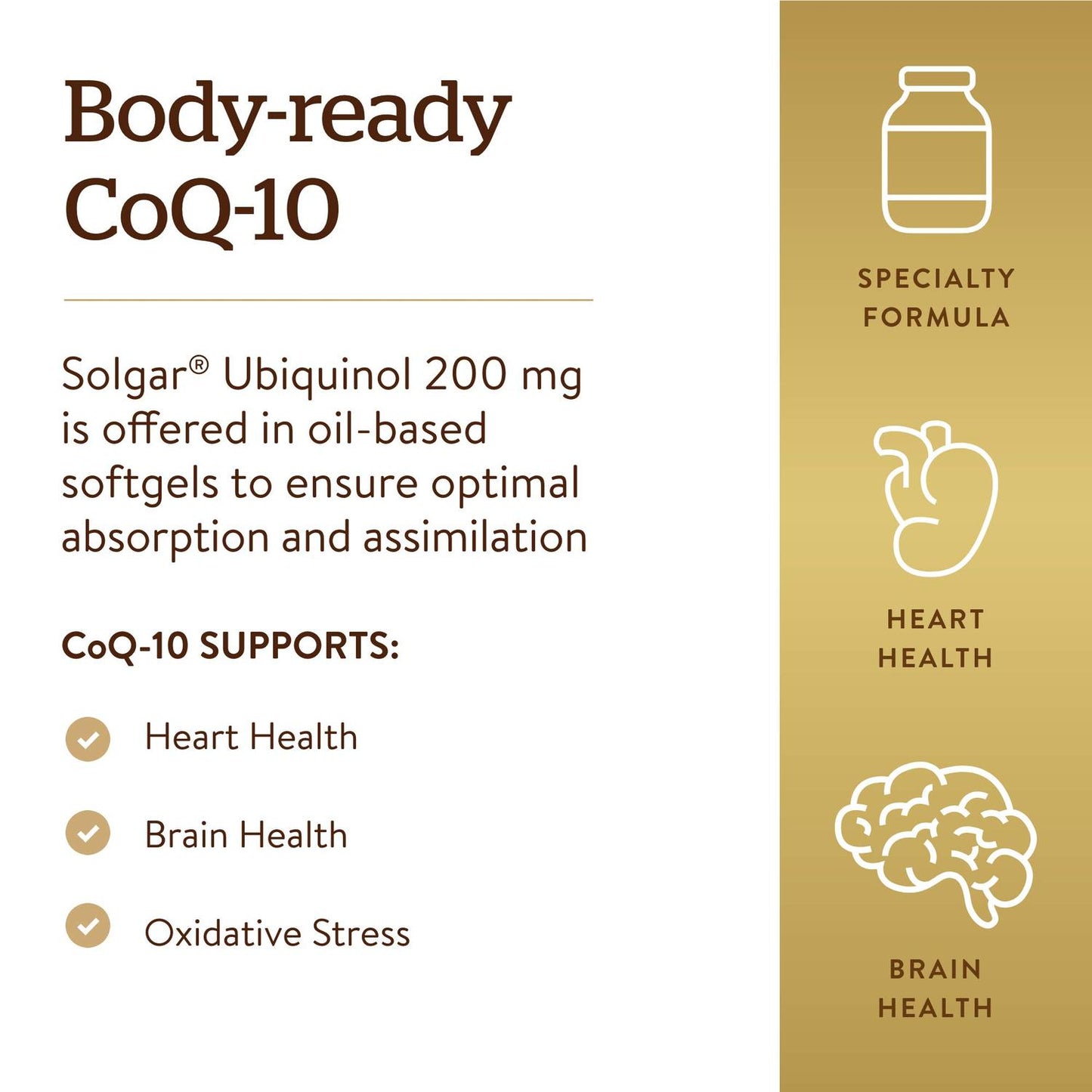 Ubiquinol 100mg (Reduced COQ-10), 50 Sofgels – Solgar-Wellu