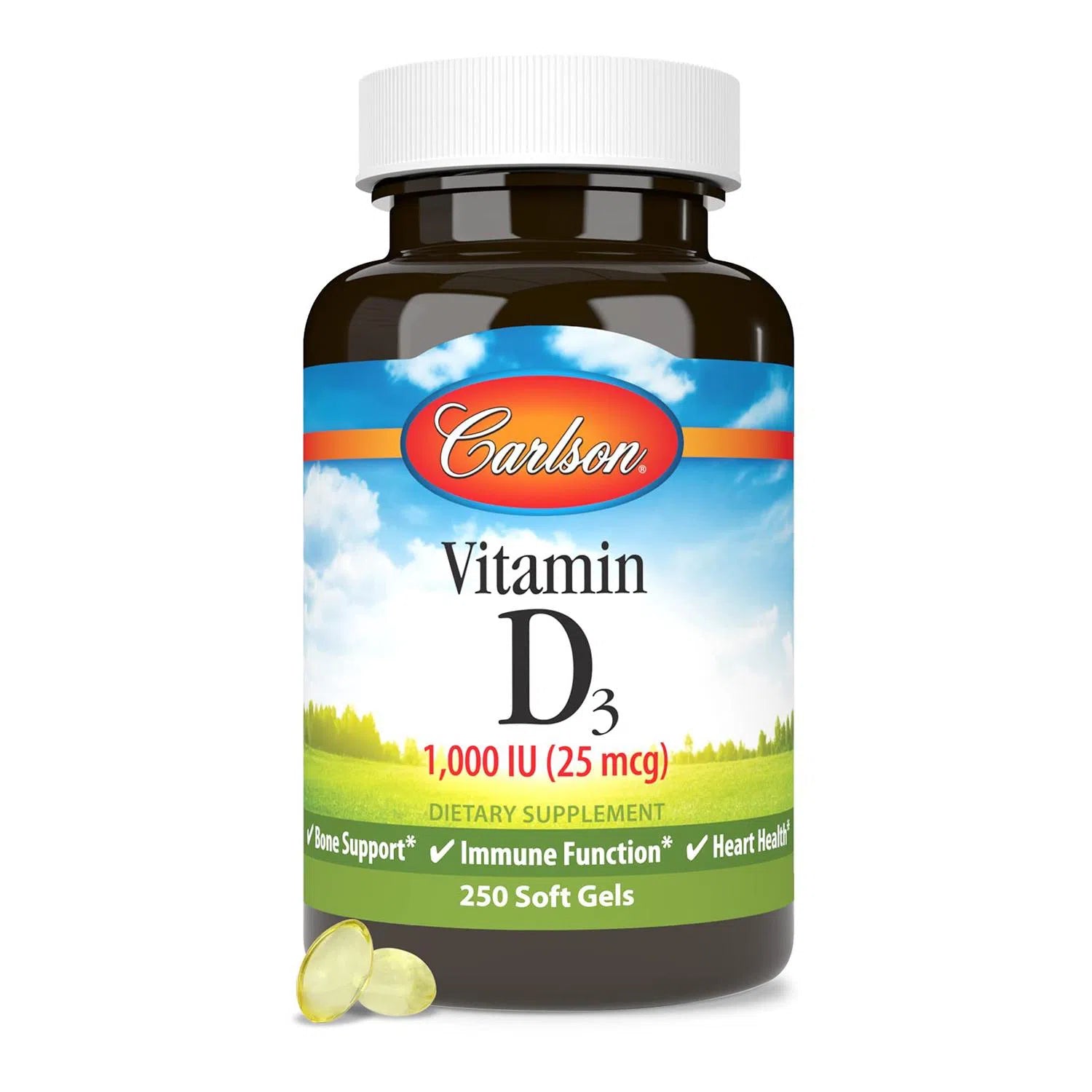 Vitamin D3 1000 IU, 250 Softgels – Carlson Labs-Wellu