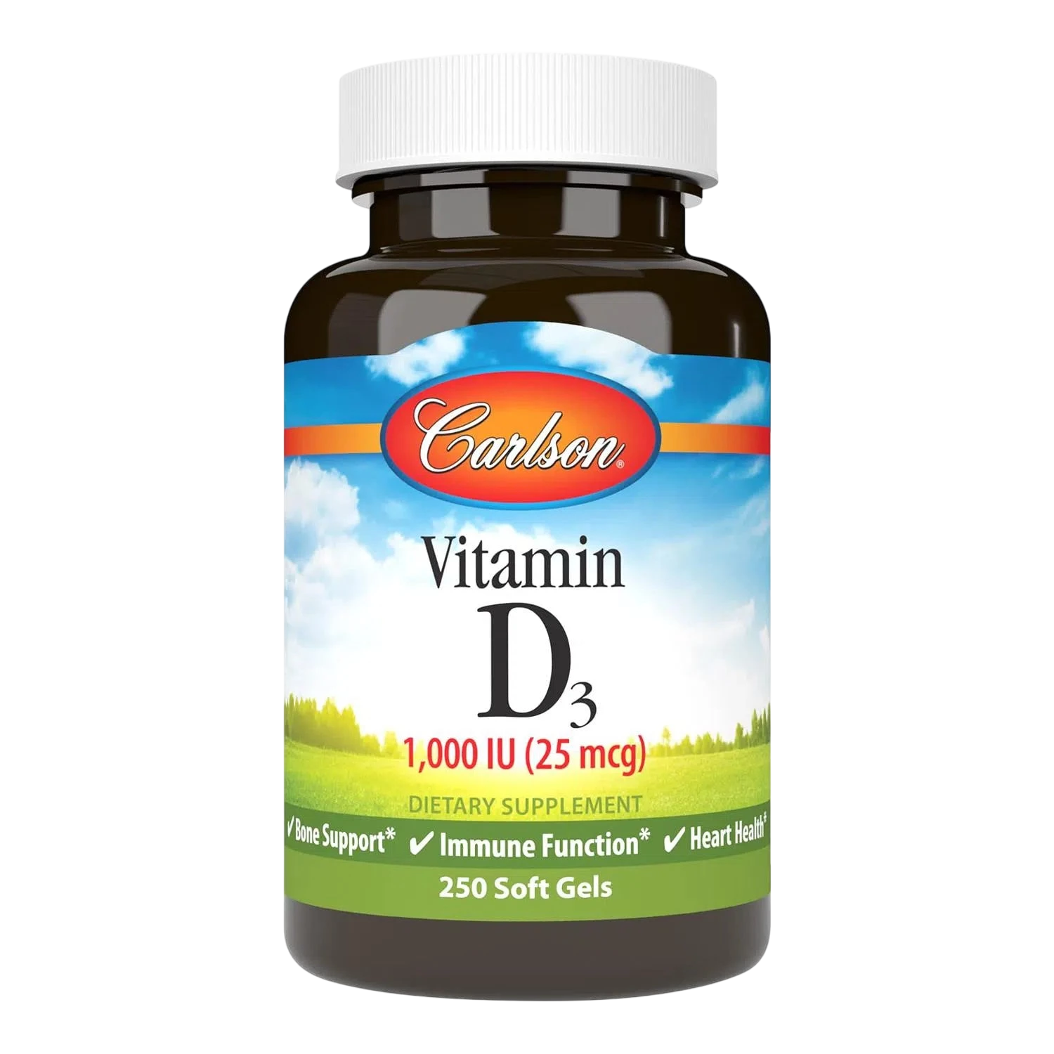 Vitamin D3 1000 IU, 250 Softgels – Carlson Labs-Wellu