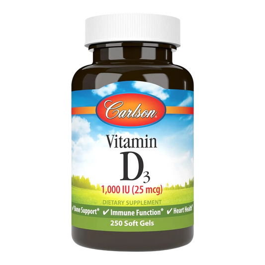 Vitamin D3 1000 IU, 250 Softgels – Carlson Labs-Wellu