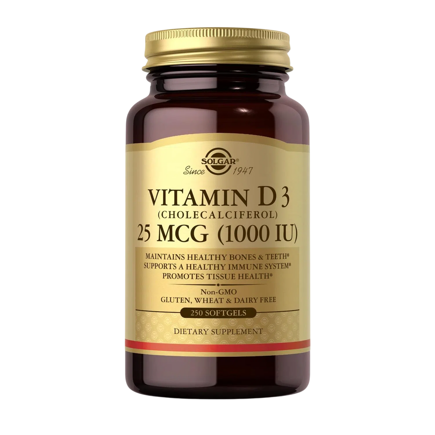 Vitamin D3 Cholecalciferol 25mcg (100 IU), 250 Soft – Solgar-Wellu