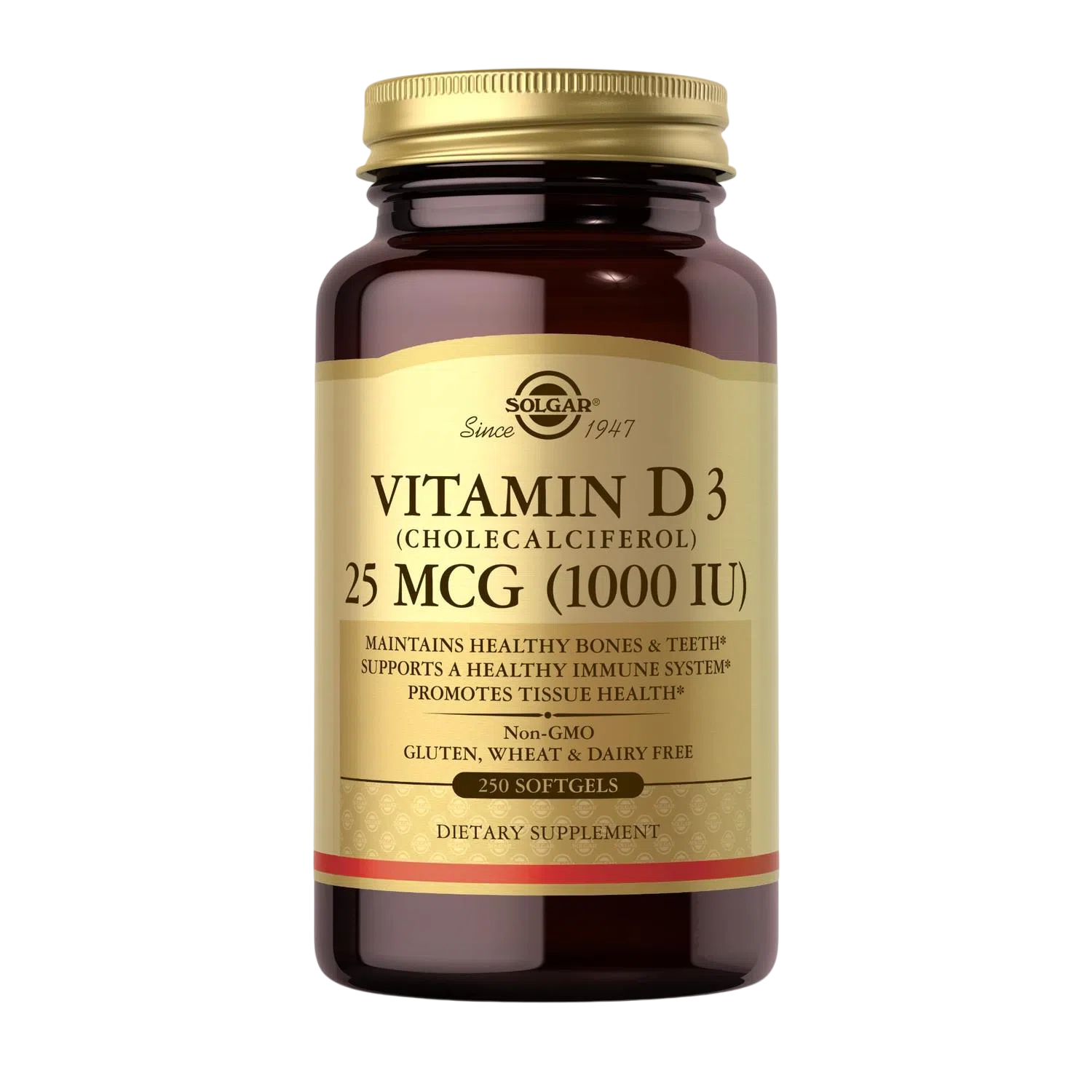 Vitamin D3 Cholecalciferol 25mcg (100 IU), 250 Soft – Solgar-Wellu