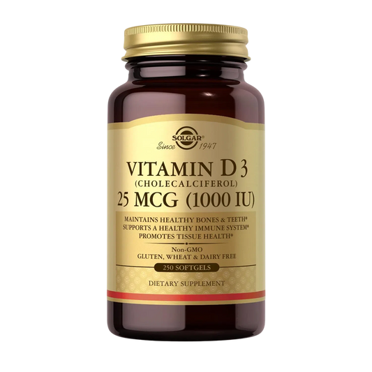 Vitamin D3 Cholecalciferol 25mcg (100 IU), 250 Soft – Solgar-Wellu