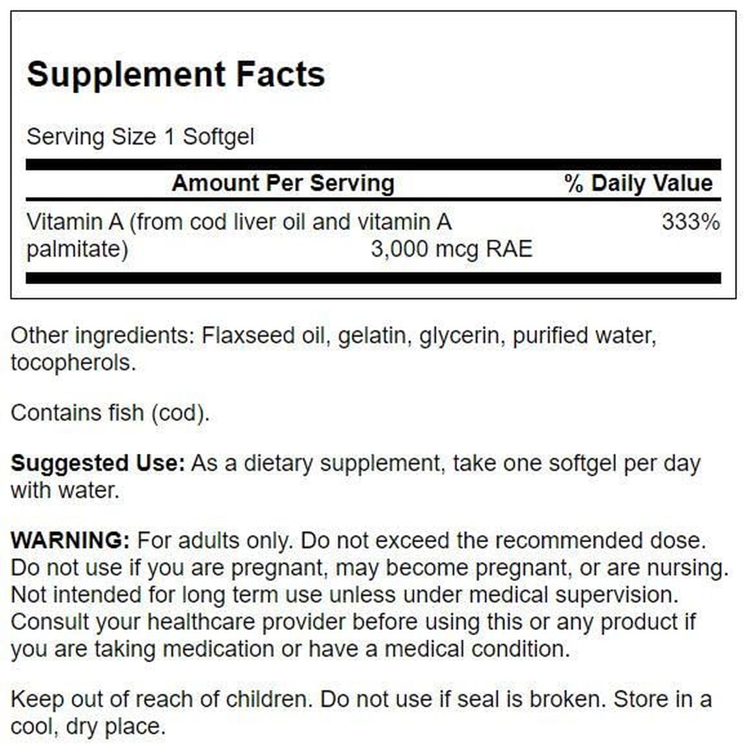 Vitamina A, 250 Softgels – Swanson-Wellu