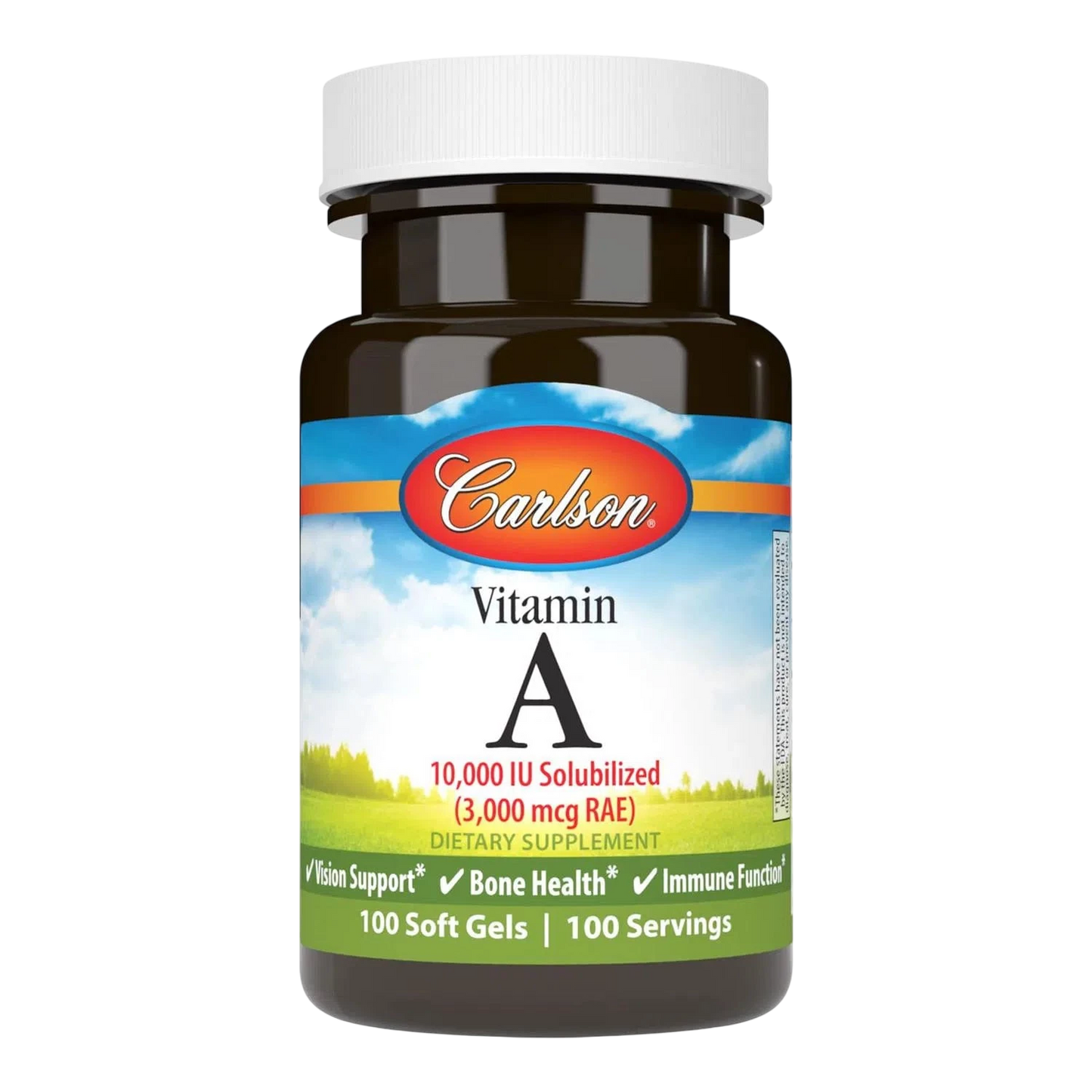 Vitamina A Soluble 10,000 IU, 100 Softgels – Carlson Labs-Wellu