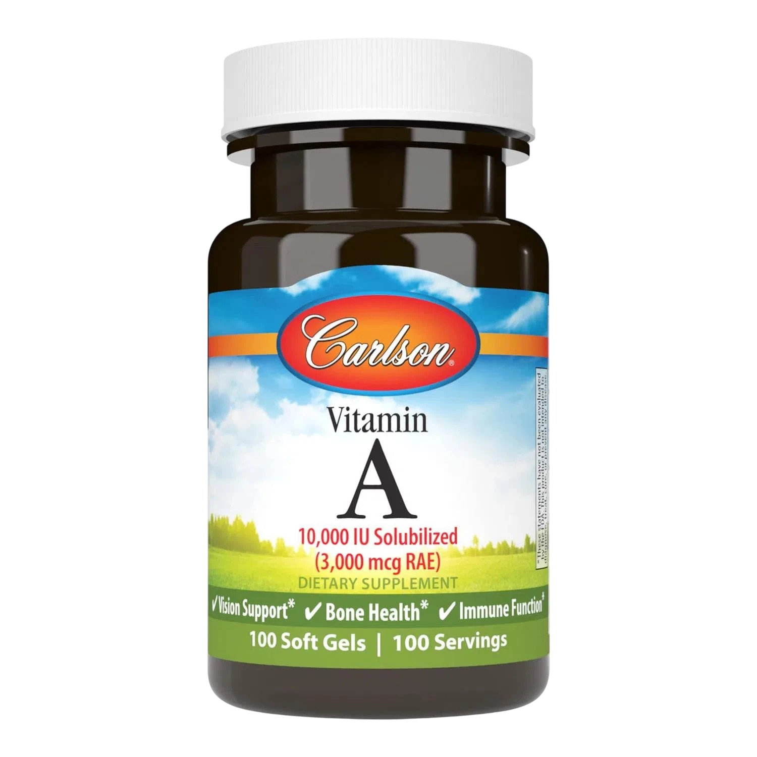 Vitamina A Soluble 10,000 IU, 100 Softgels – Carlson Labs-Wellu