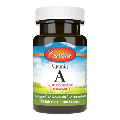 Vitamina A Soluble 10,000 IU, 100 Softgels – Carlson Labs-Wellu