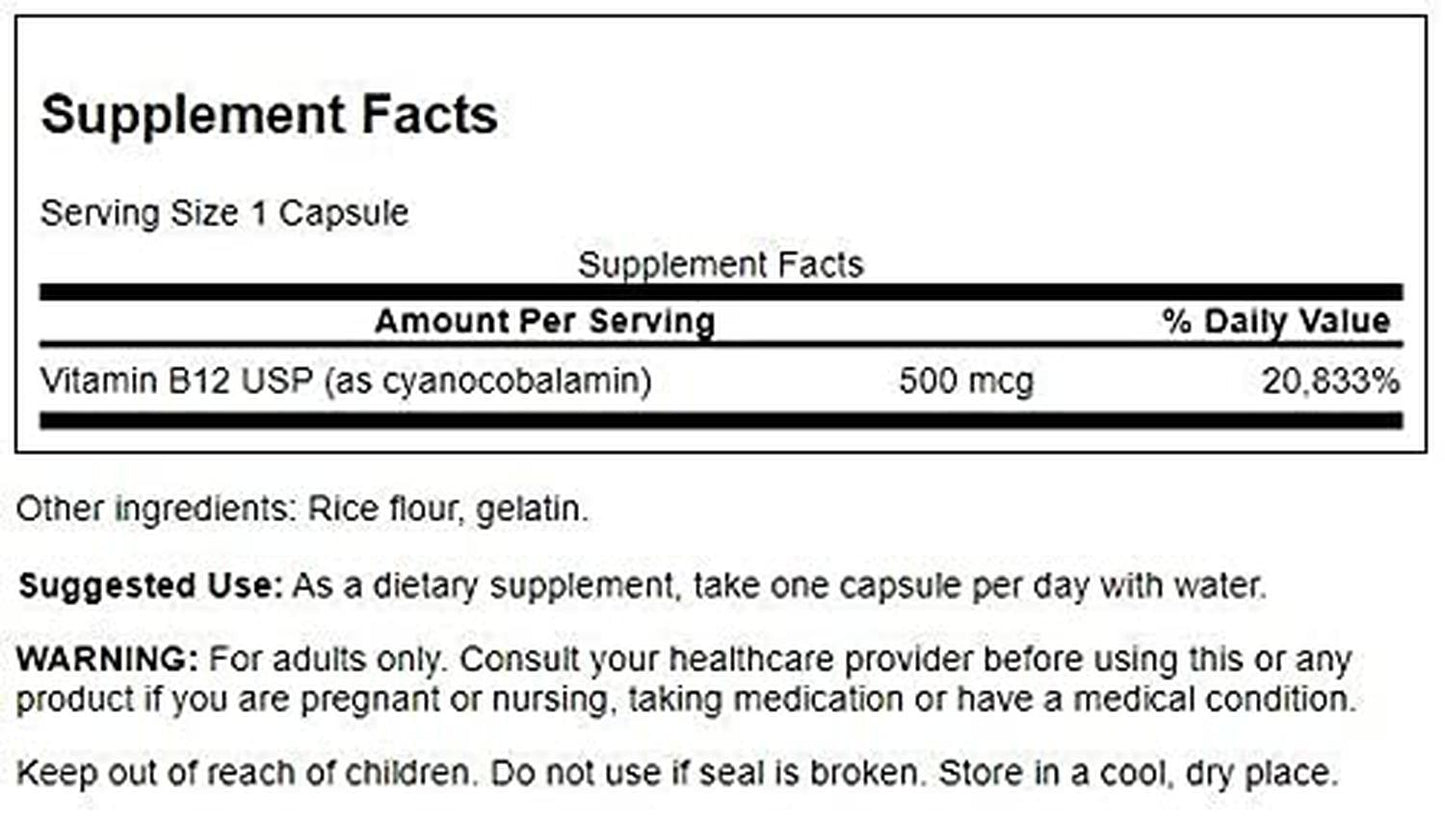 Vitamina B-12, 100 Caps – Swanson-Wellu