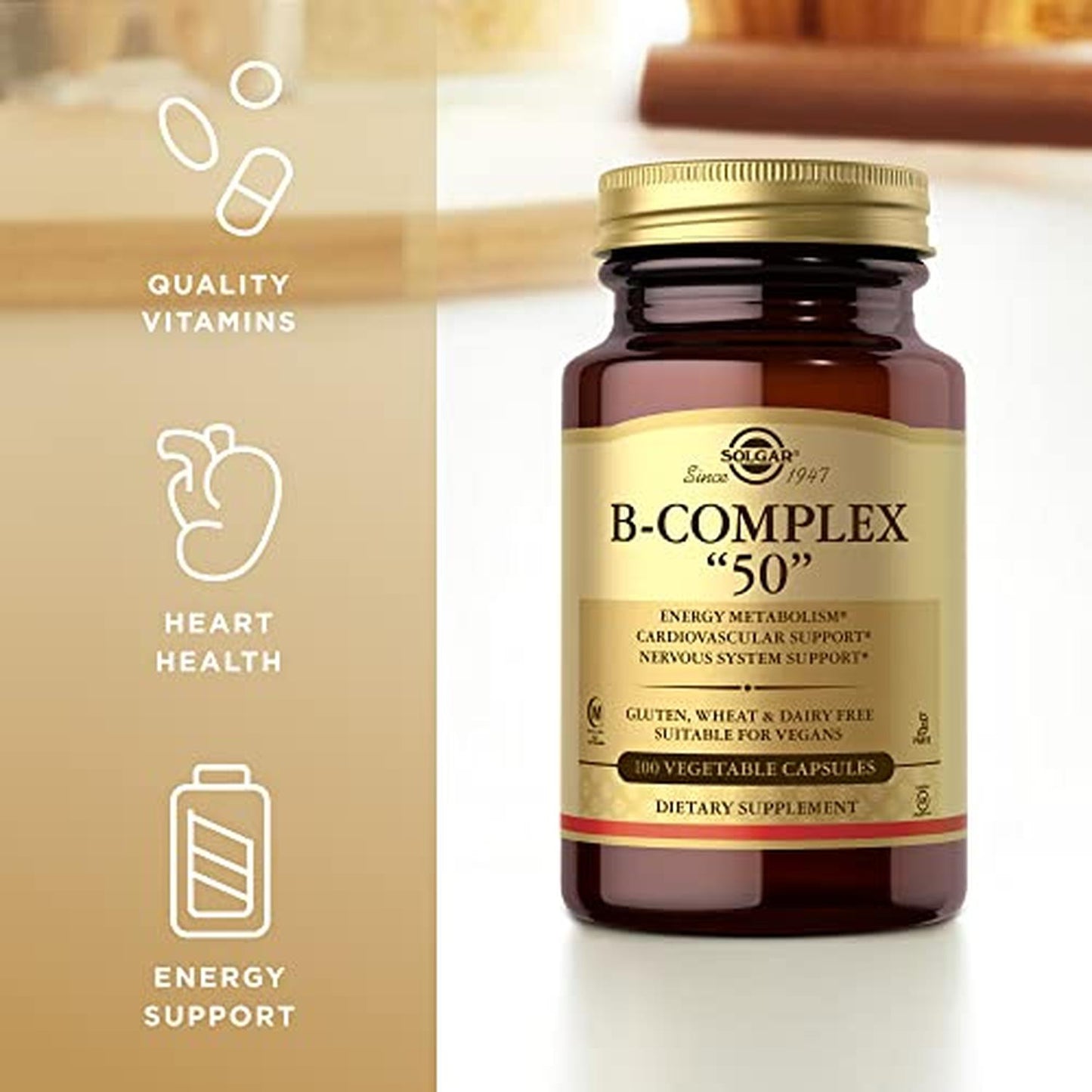 Vitamina B Complex 50, 100 Capsulas – Solgar-Wellu