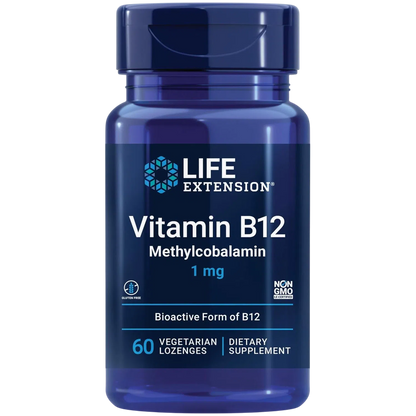 Vitamina B12 Metilcobalamina 1mg, 60 Caps – Life Extension-Wellu