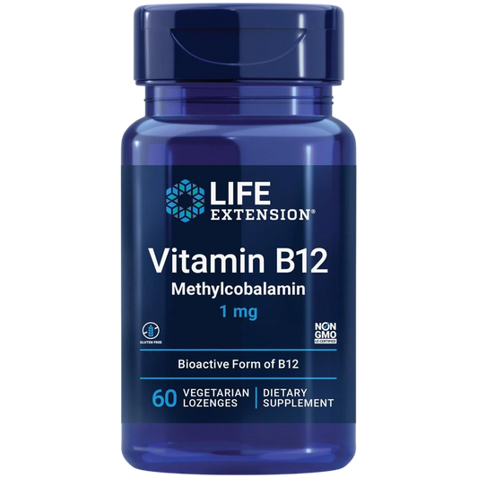 Vitamina B12 Metilcobalamina 1mg, 60 Caps – Life Extension-Wellu