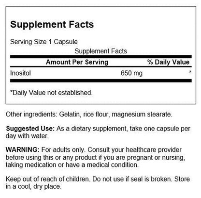 Vitamina B8 Inositol, 100 Caps – Swanson-Wellu