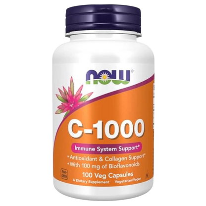 Vitamina C-1000, 100 Veg Caps – NOW Foods-Wellu