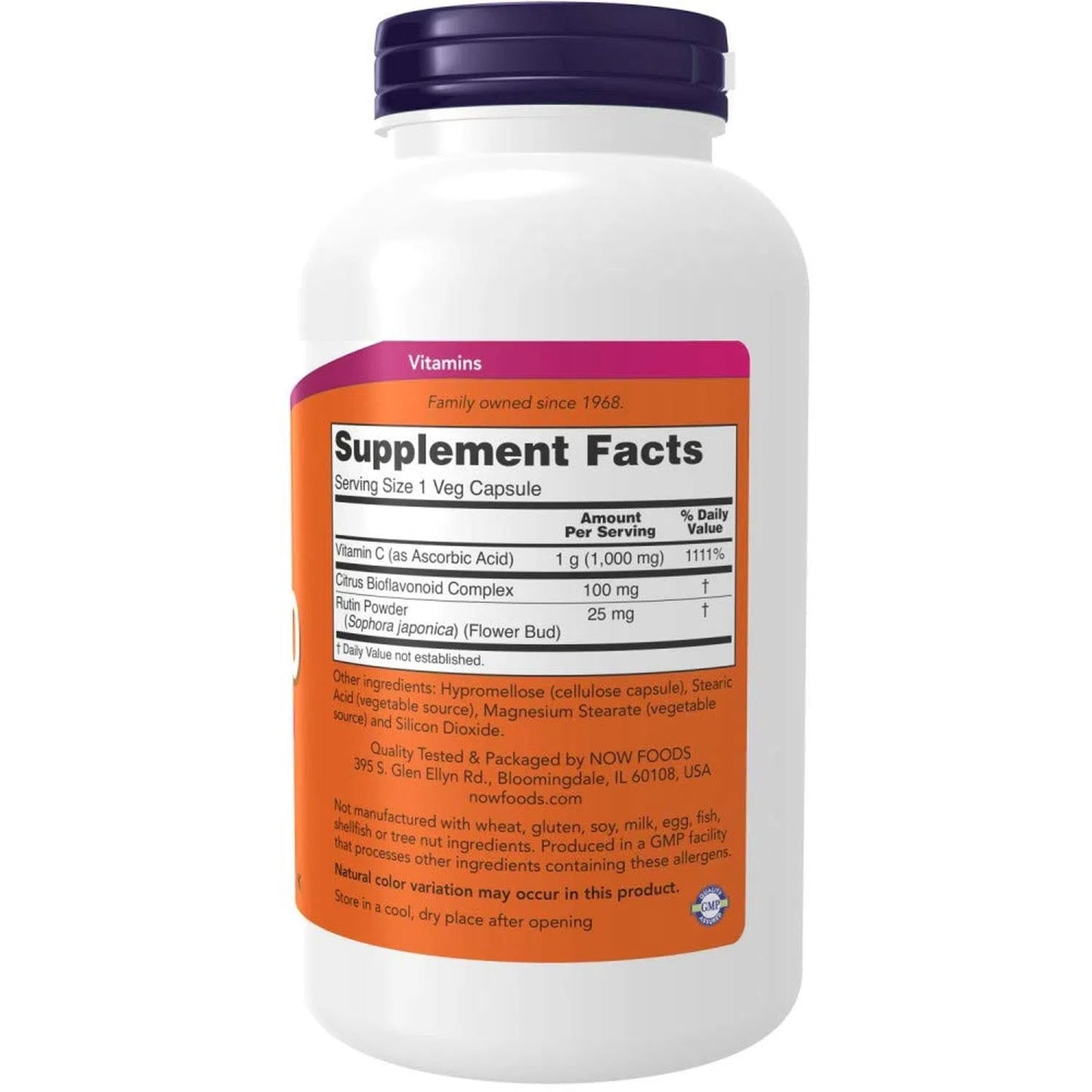 Vitamina C-1000, 250 Veg Caps – NOW Foods-Wellu