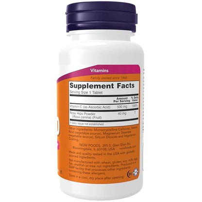 Vitamina C-500, 100 Tabletas – NOW Foods-Wellu