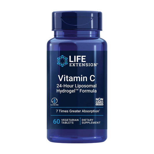 Vitamina C Liposomal 24 Horas Fórmula Hydrogel™ 350mg, 60 Tabletas – Life Extension-Wellu