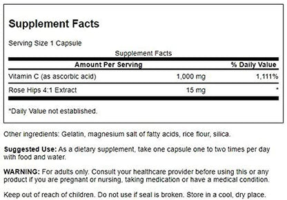 Vitamina C con Escaramujos, 90 Caps – Swanson-Wellu