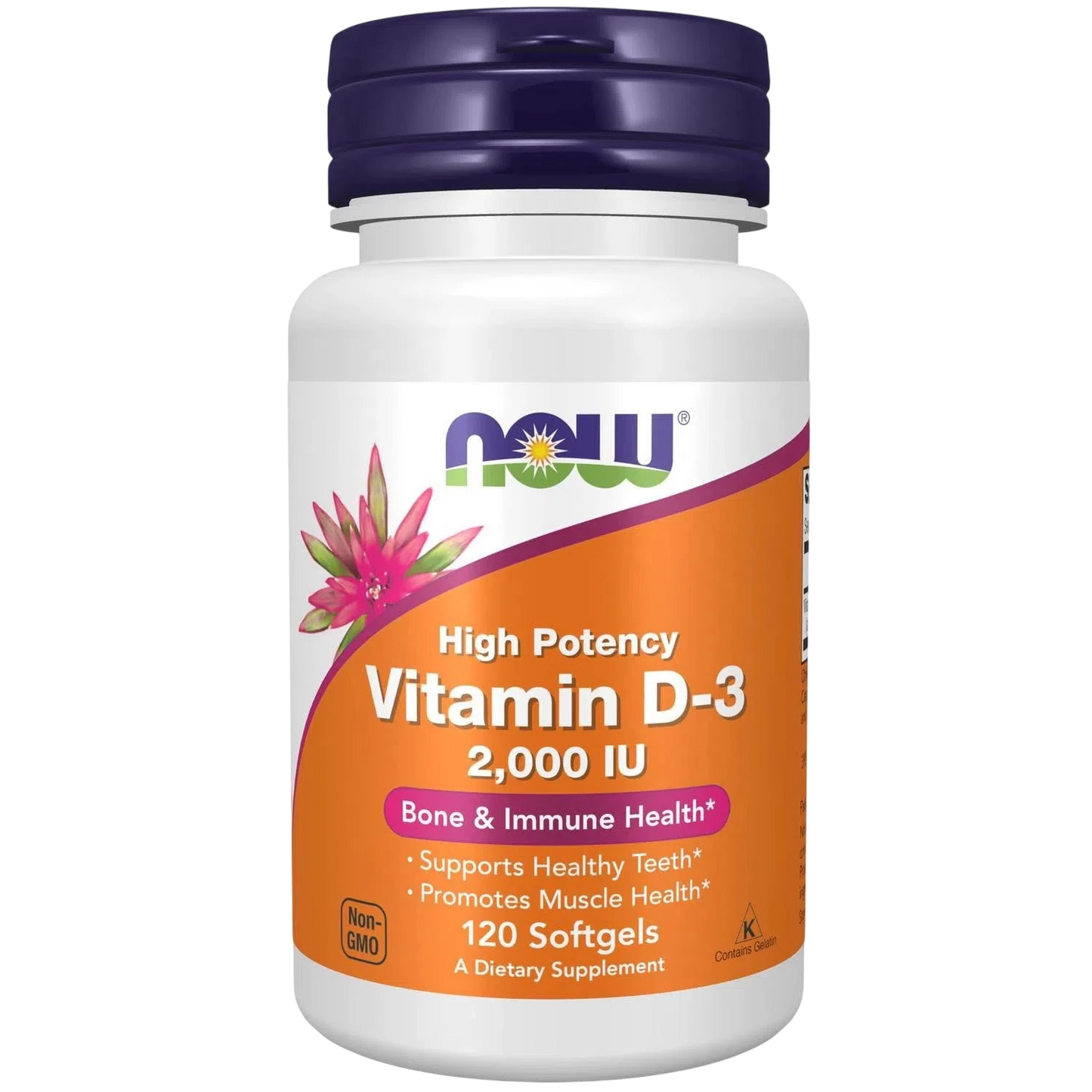 Vitamina D-3 de 2000 UI, 120 Softgels – NOW Foods-Wellu