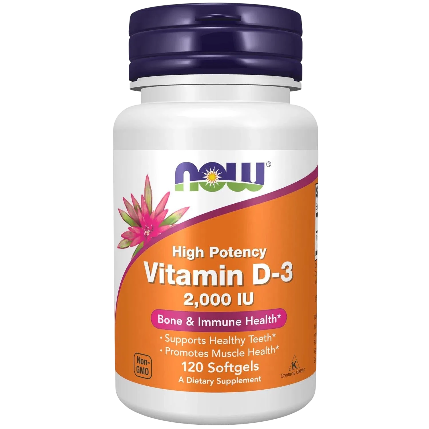 Vitamina D-3 de 2000 UI, 120 Softgels – NOW Foods-Wellu