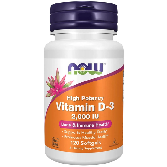 Vitamina D-3 de 2000 UI, 120 Softgels – NOW Foods-Wellu