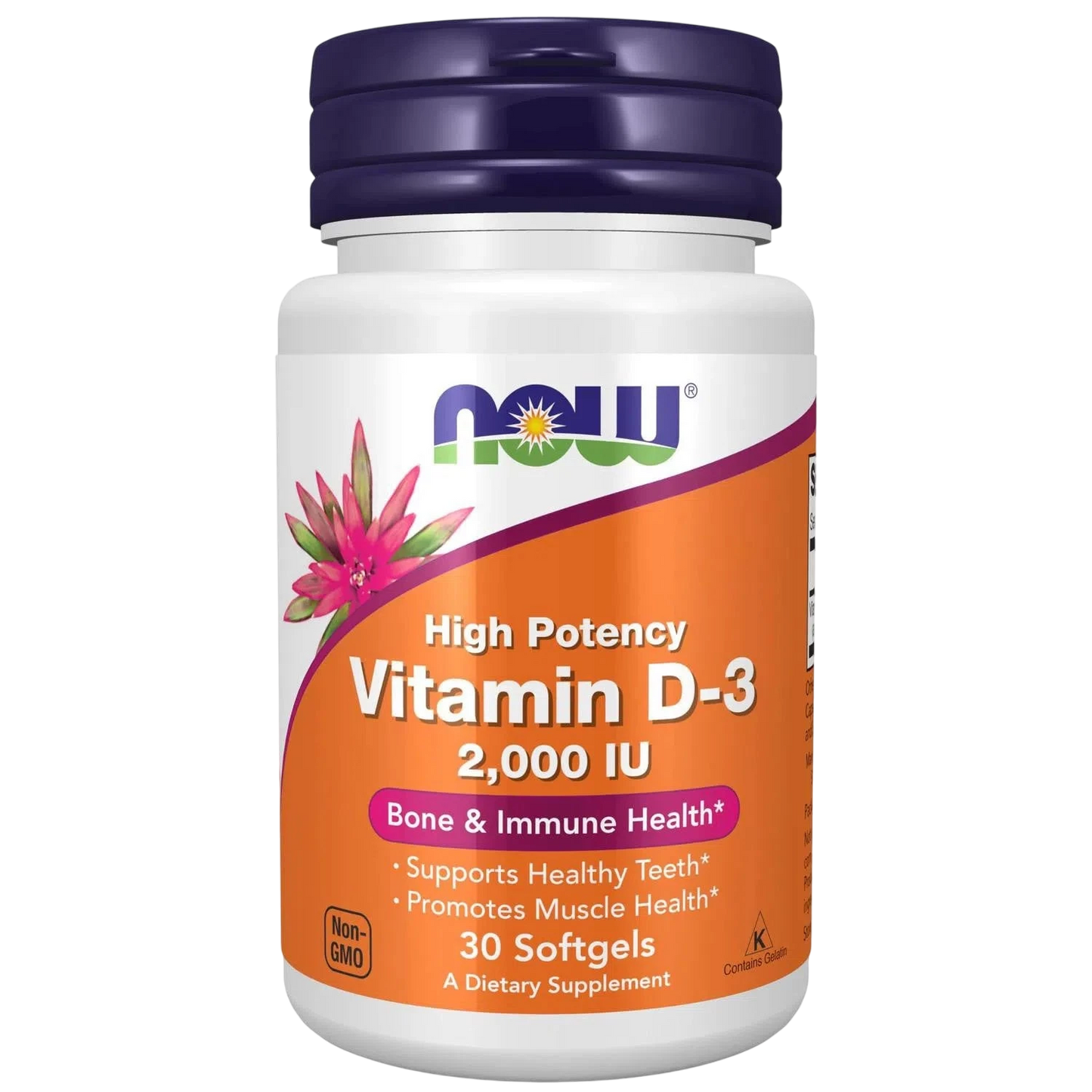 Vitamina D-3 de 2000 UI, 30 Softgels – NOW Foods-Wellu