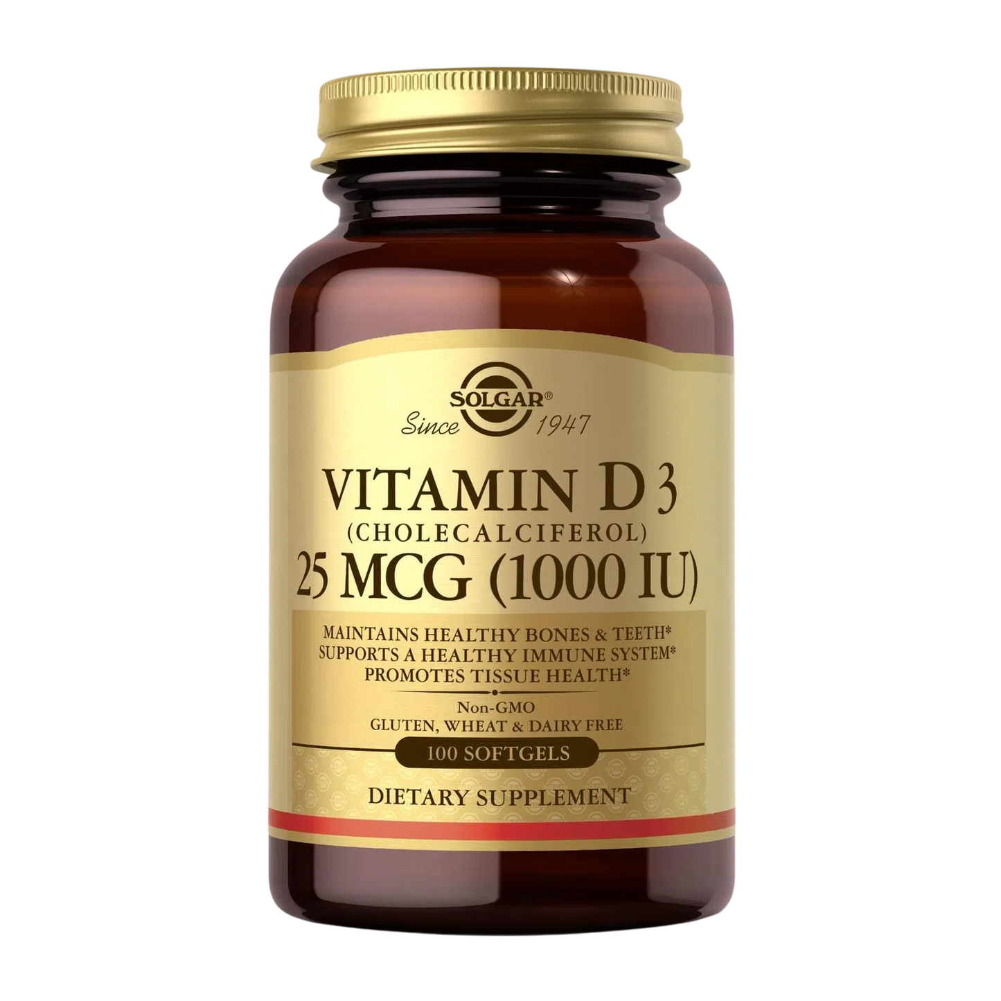 Vitamina D3 (1000 IU), 100 Softgels – Solgar-Wellu