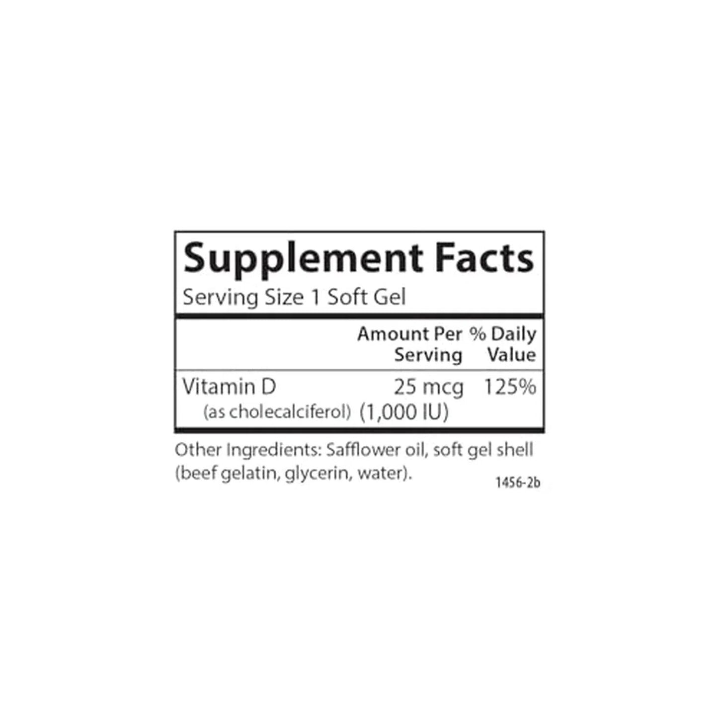 Vitamina D3 1000 IU (25mcg), 360 Softcaps – Carlson Labs-Wellu