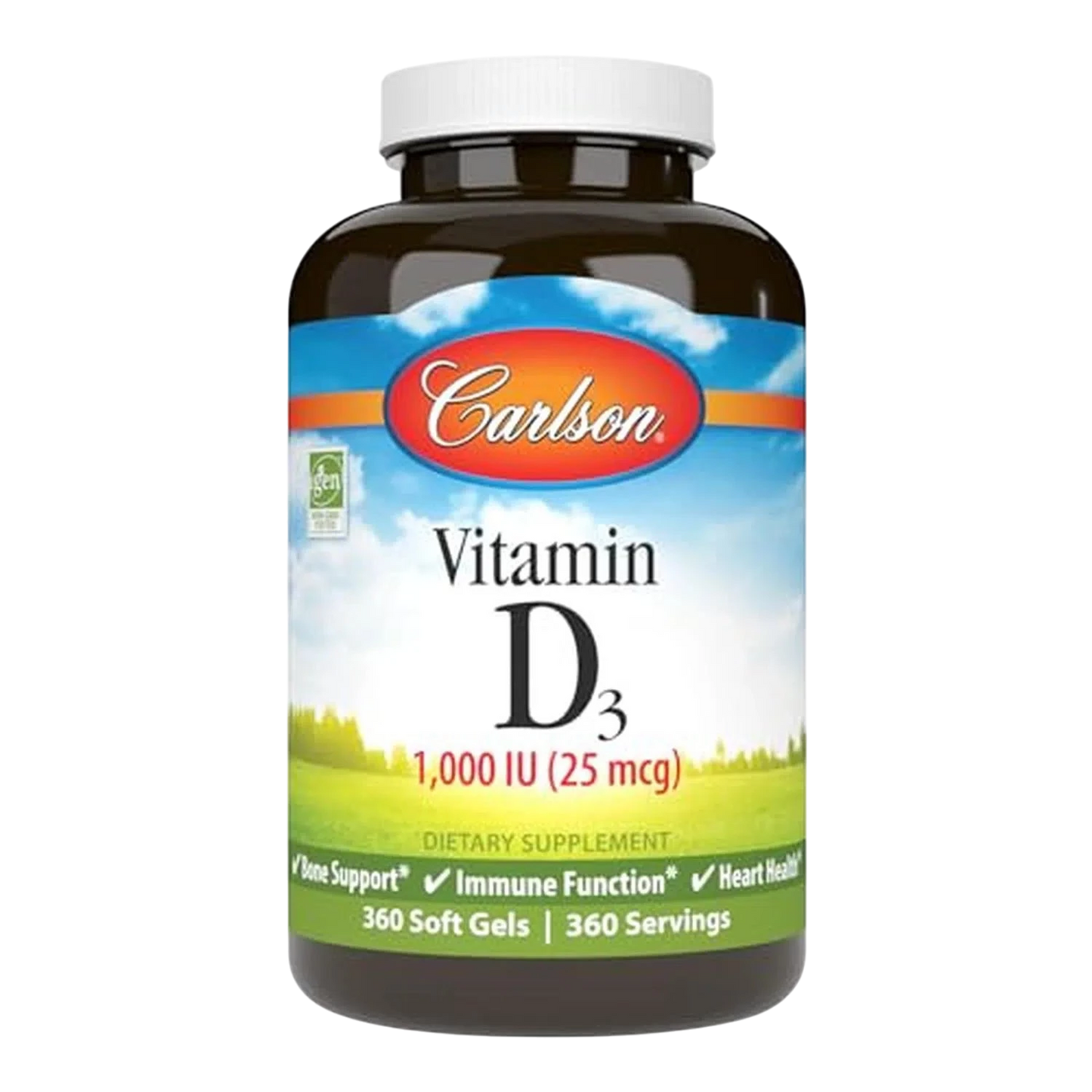 Vitamina D3 1000 IU (25mcg), 360 Softcaps – Carlson Labs-Wellu