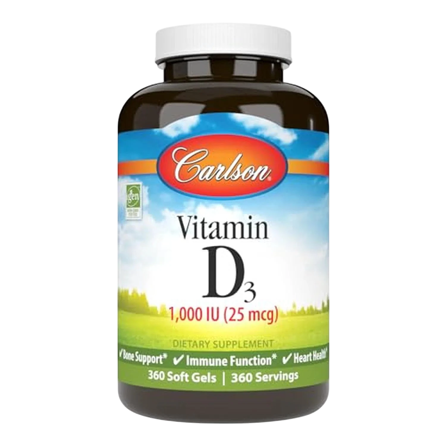 Vitamina D3 1000 IU (25mcg), 360 Softcaps – Carlson Labs-Wellu