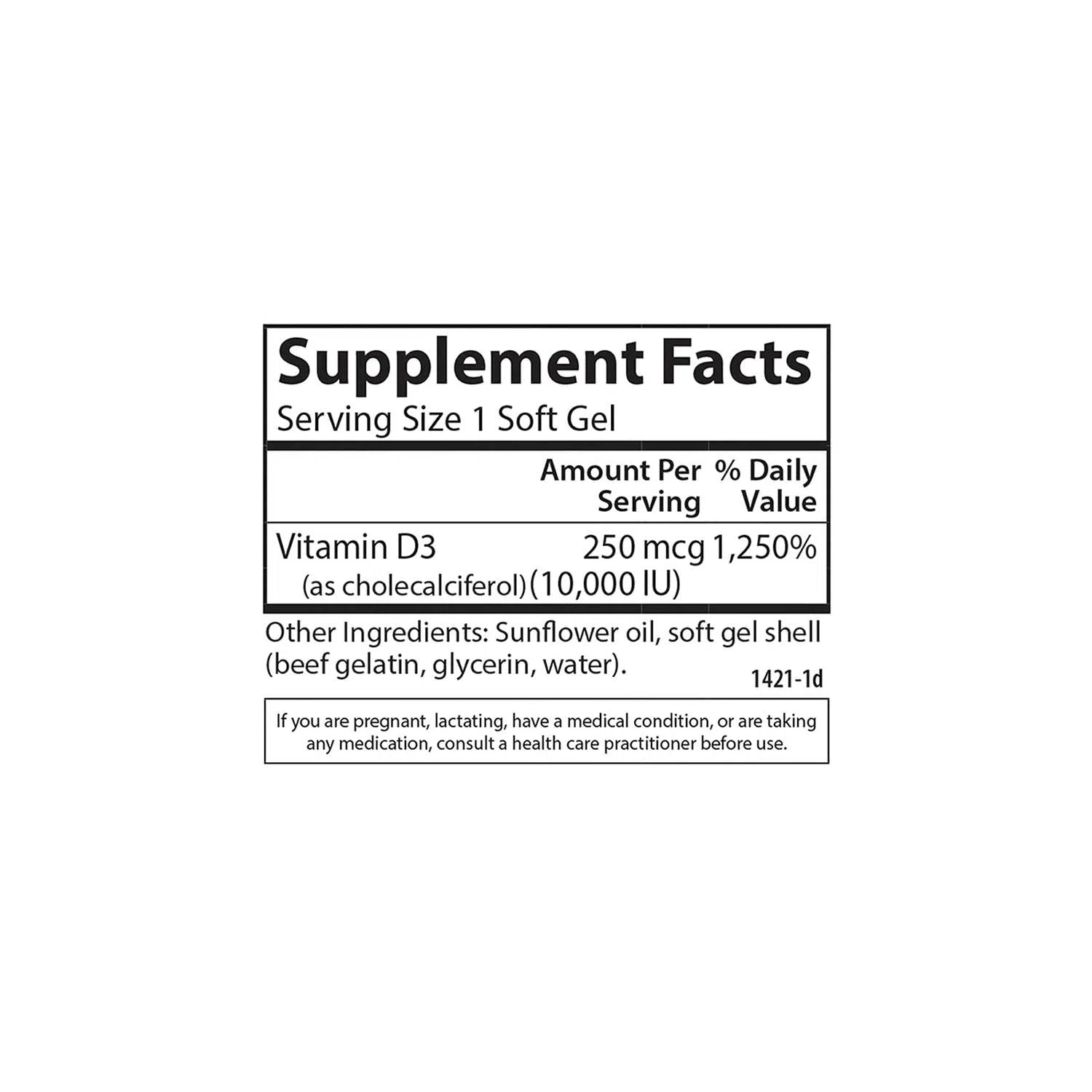 Vitamina D3 10,000 UI, 120 Softcaps – Carlson Labs-Wellu