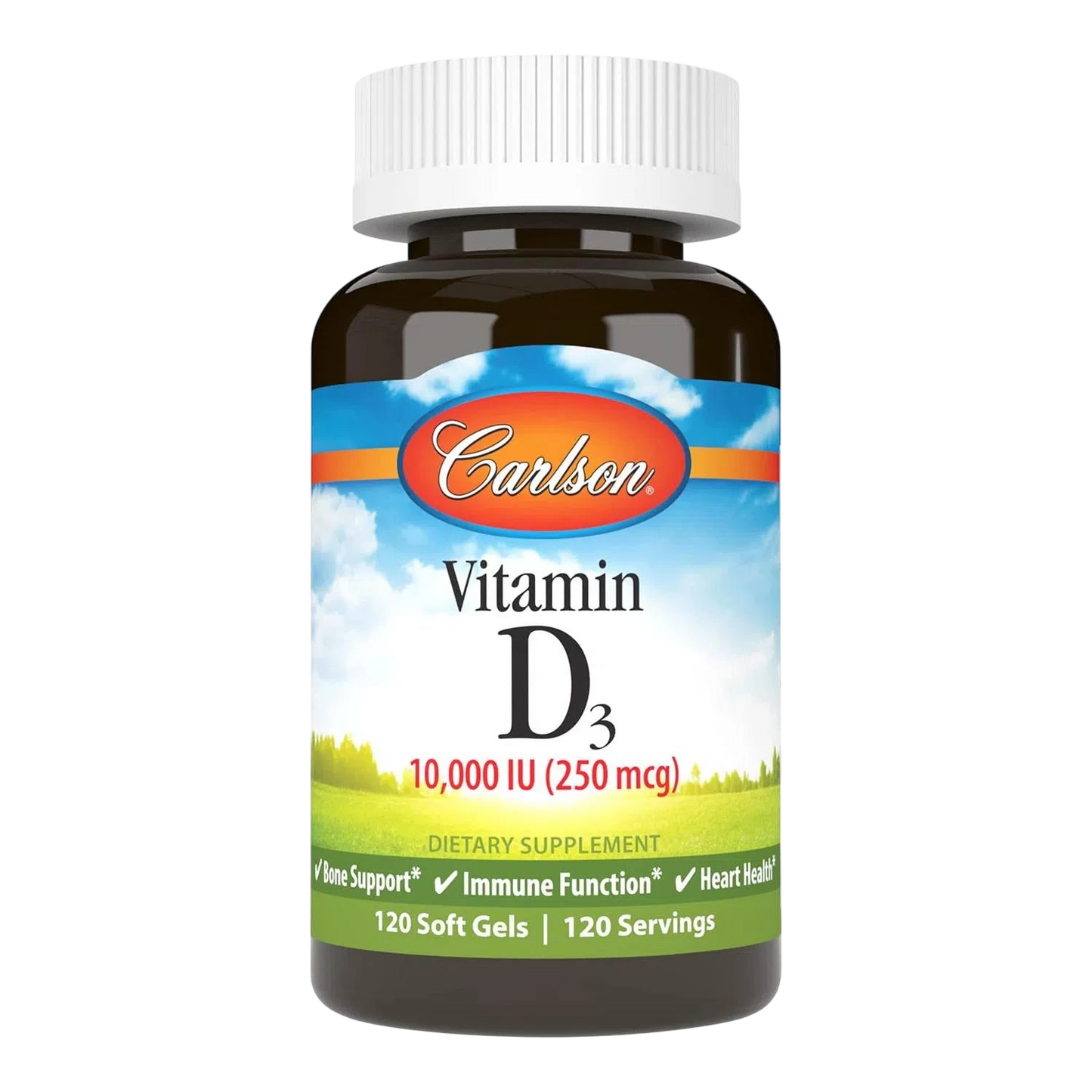 Vitamina D3 10,000 UI, 120 Softcaps – Carlson Labs-Wellu