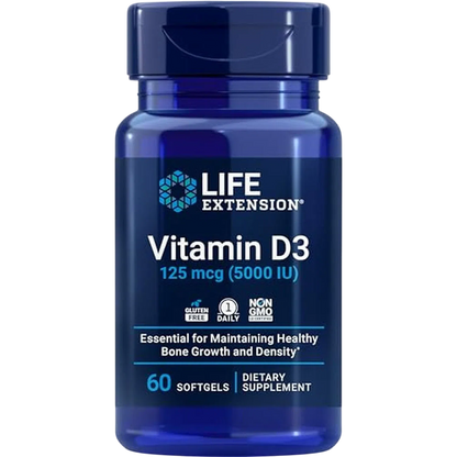 Vitamina D3 125 mcg, 60 Softcaps – Life Extension-Wellu