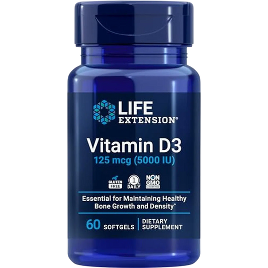 Vitamina D3 125 mcg, 60 Softcaps – Life Extension-Wellu