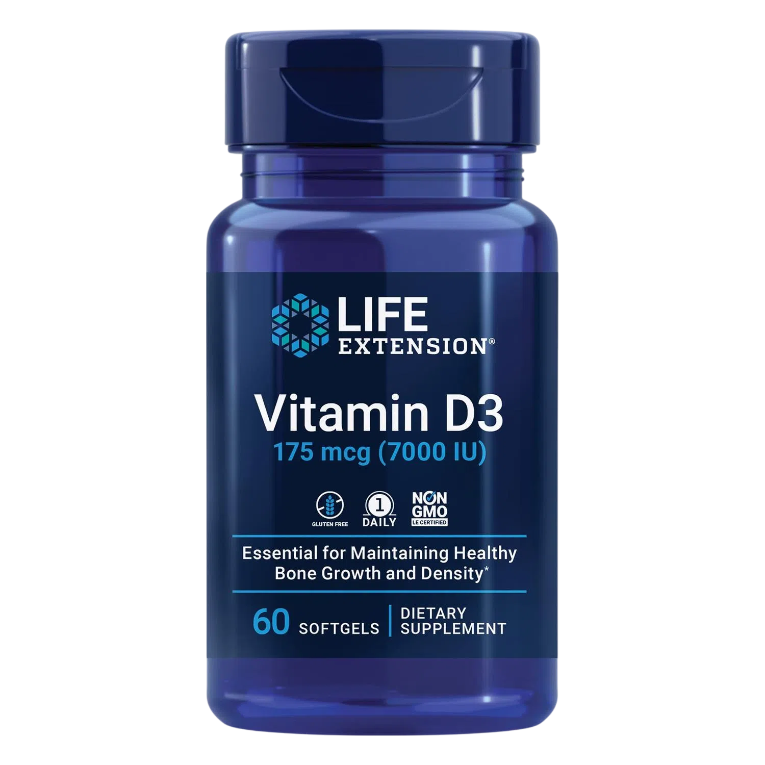 Vitamina D3 175 mcg, 60 Softcaps – Life Extension-Wellu