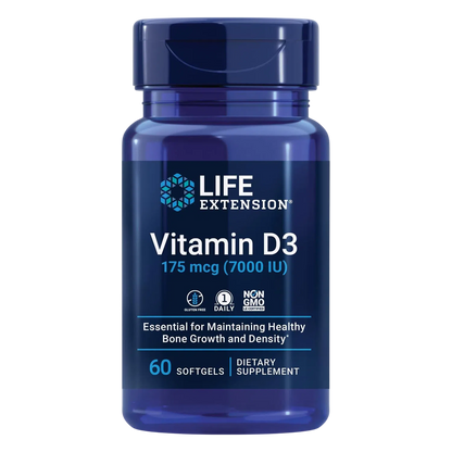 Vitamina D3 175 mcg, 60 Softcaps – Life Extension-Wellu