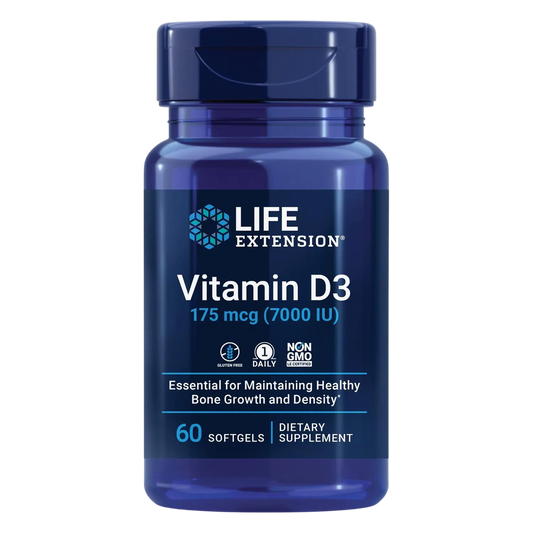 Vitamina D3 175 mcg, 60 Softcaps – Life Extension-Wellu