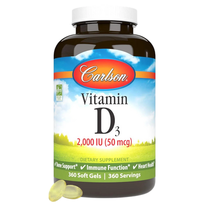 Vitamina D3 2000 UI, 360 Softcaps – Carlson Labs-Wellu