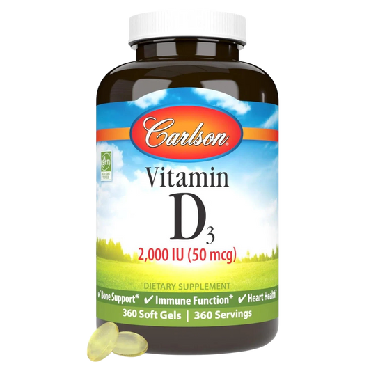 Vitamina D3 2000 UI, 360 Softcaps – Carlson Labs-Wellu